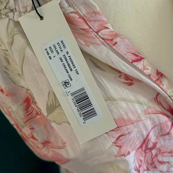 NWT La Vie by Rebecca Taylor Floral Peonies Top. - Picture 5 of 7